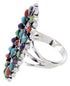 Needlepoint Multicolor Genuine Sterling Silver Ring Size 6-1/4 YX35140